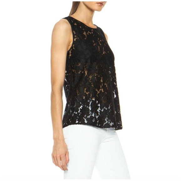DIANE VON FURSTENBERG Black Lace Top - Picture 3 of 5